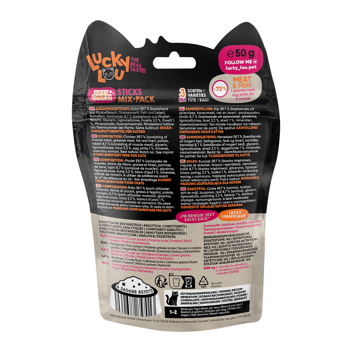 Lucky Lou Katzensnack Lucky Ones Sticks 50g