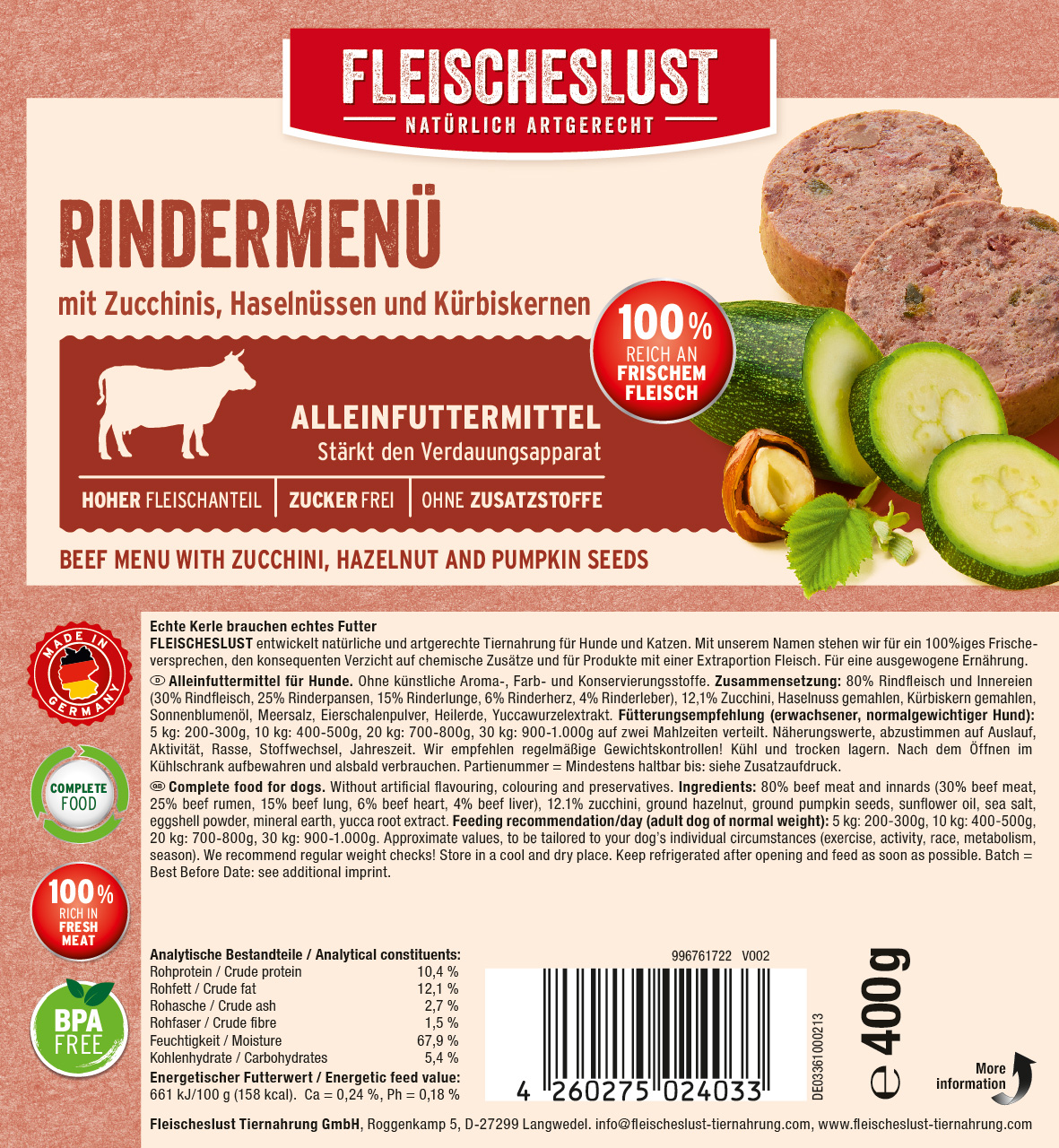 Fleischeslust Menü