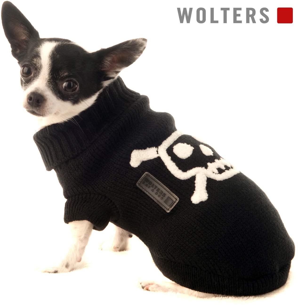 Wolters Strickpullover Totenkopf schwarz/weiß