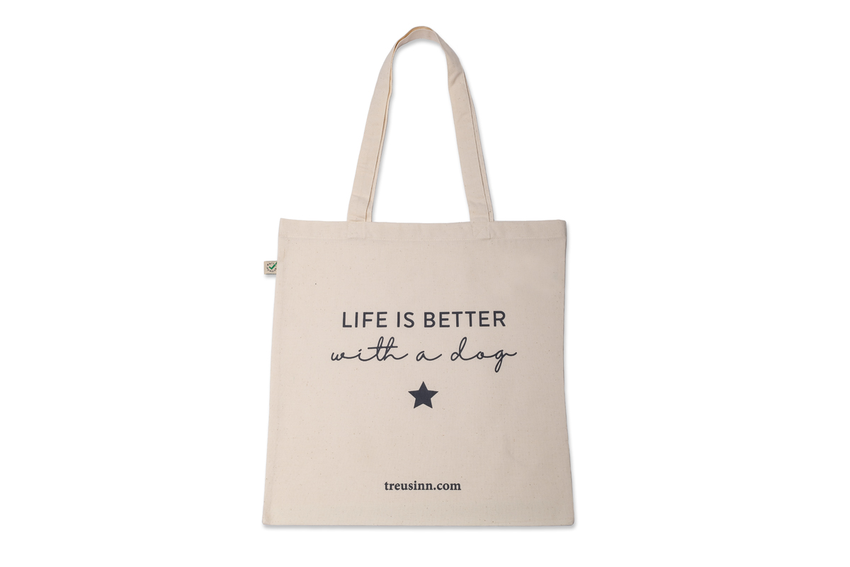 Treusinn Shopper CANVAS Life is better 38 x 40cm