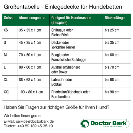 Doctor Bark Einlegedecke zu Bett