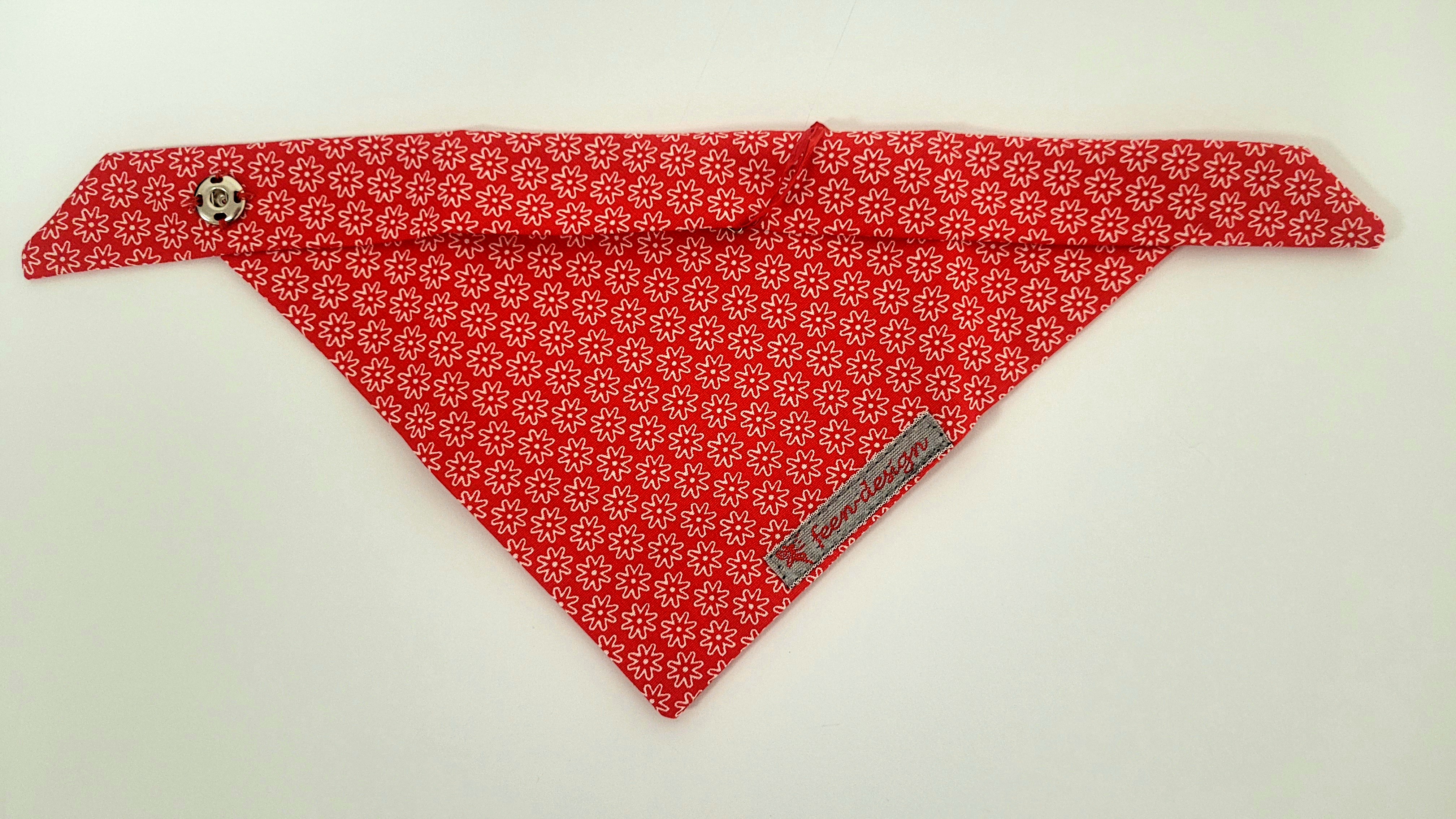 Feen-Design Halstuch für Hunde Blümchen rot