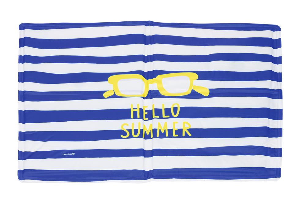Beeztees Kühlmatte Hello Summer blau/weiß 100x60cm