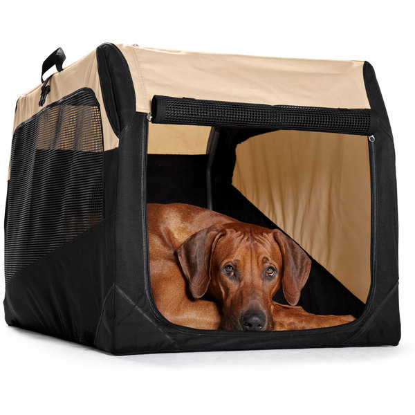 Hunter Hundetransportbox, beige/schwarz