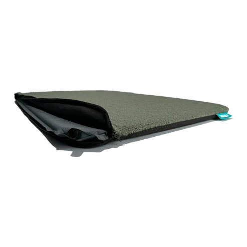 Manuly selbstaufblasende Hundematte Teddyplüsch oliv