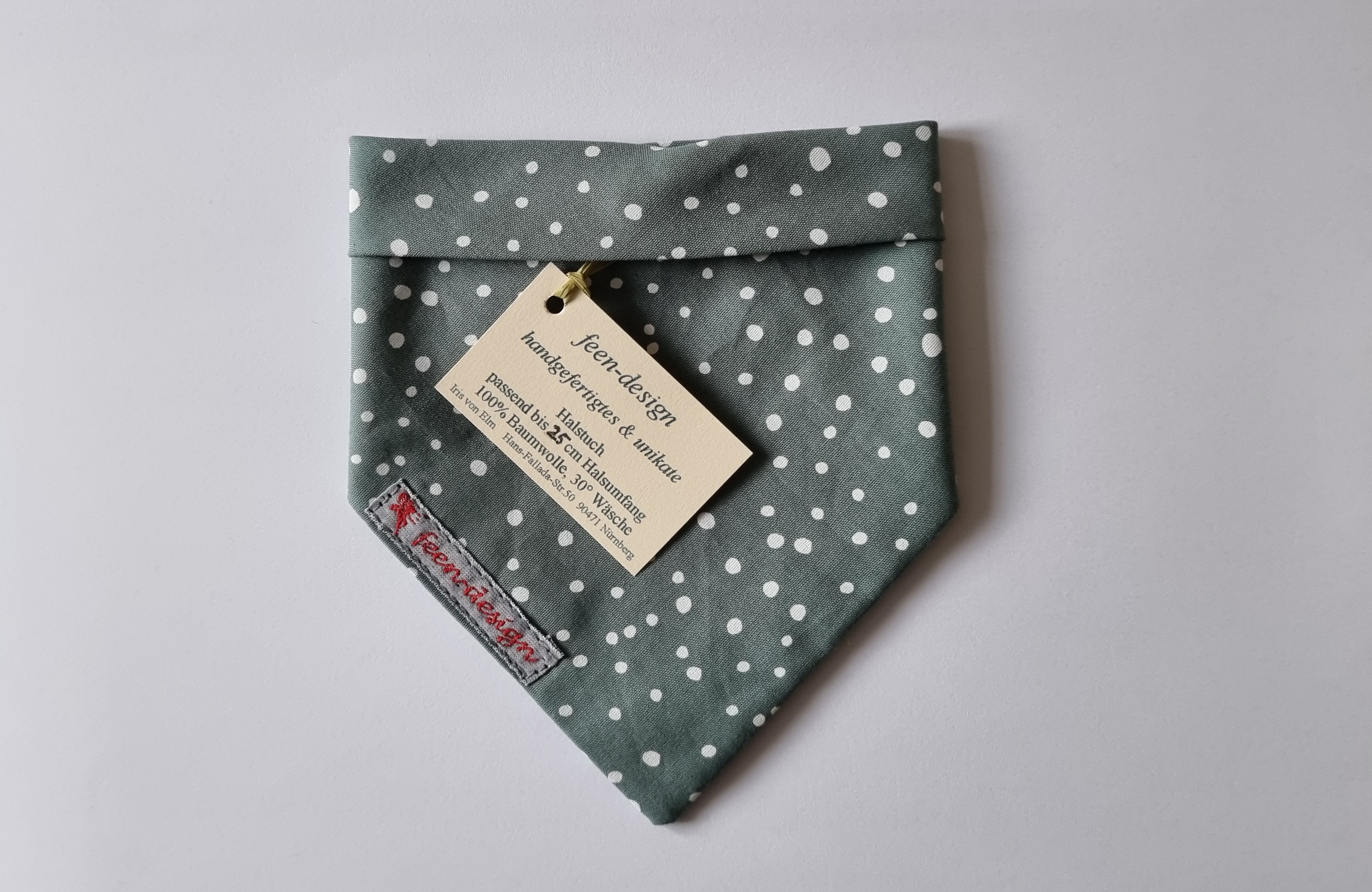 Feen-Design Halstuch für Hunde Mint Punkte