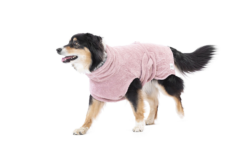 Lill's Hundebademantel aus Bio-Baumwolle Pink Berry