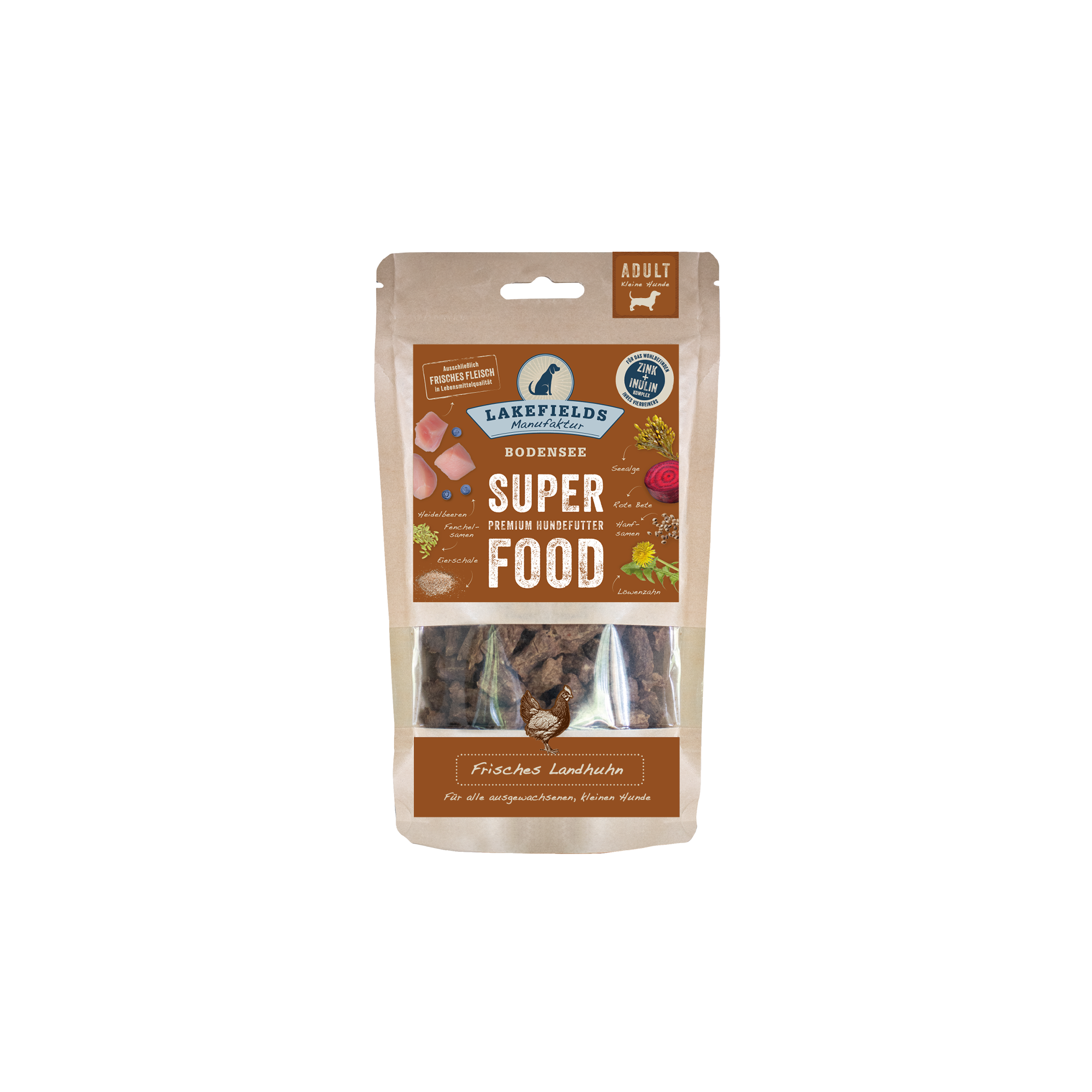 Lakefields Trockenfutter SUPERFOOD Premium Landhuhn FÜR KLEINE HUNDE