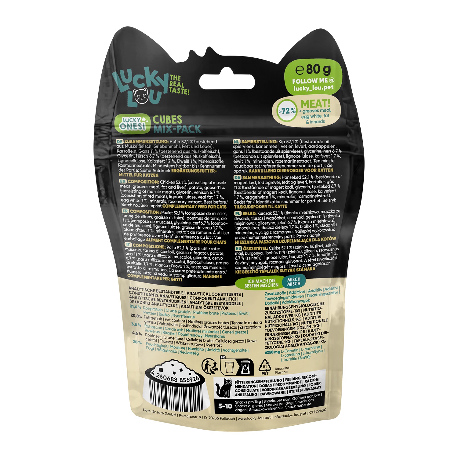 Lucky Lou Katzensnack Lucky Ones Cubes 80g