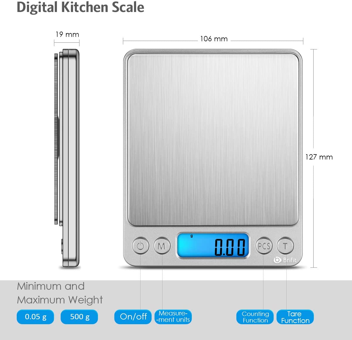 Digitale Feinwaage bis 500g - Genauigkeit 0,01g