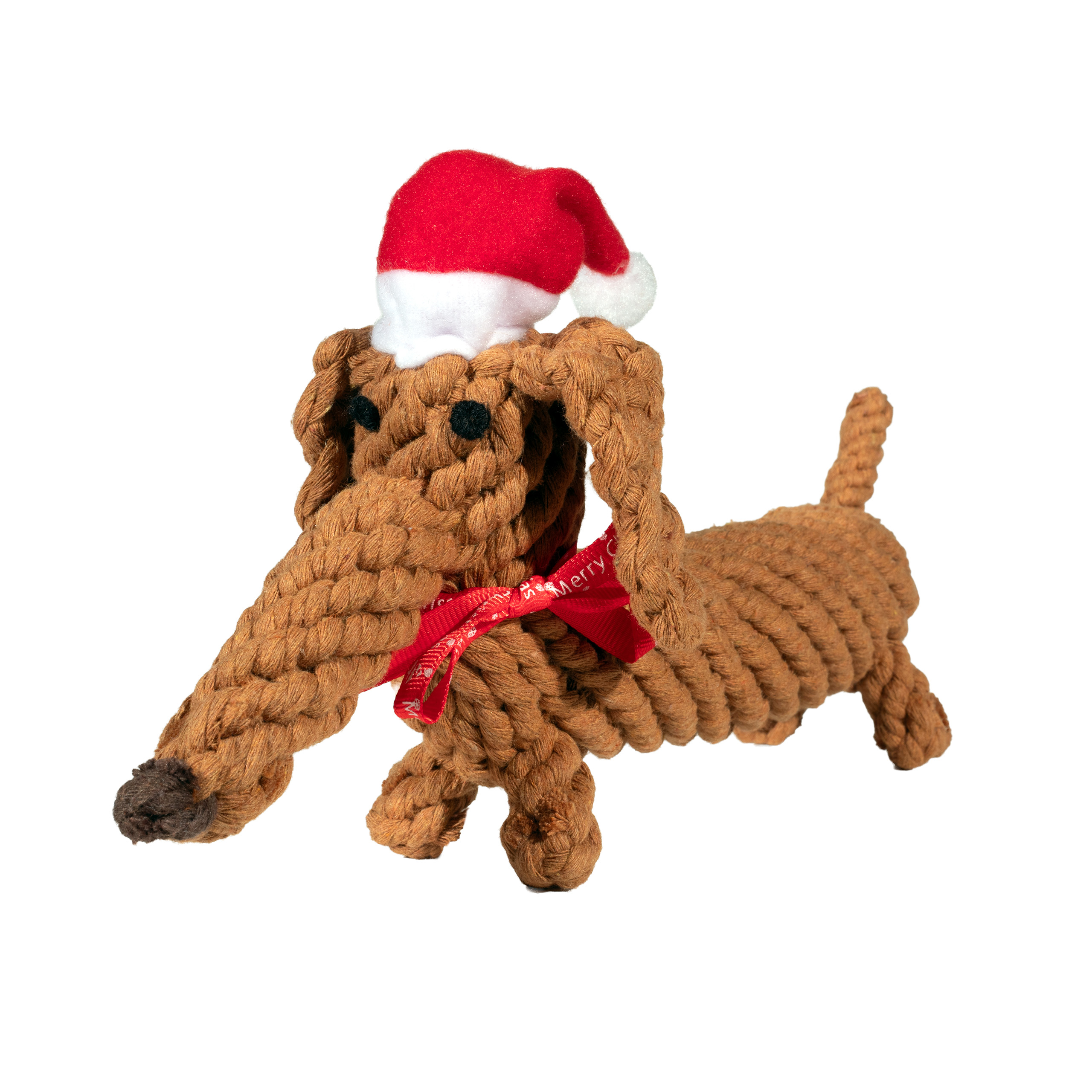 Laboni Hundespielzeug Santa Sausage Weihnachtsdackel