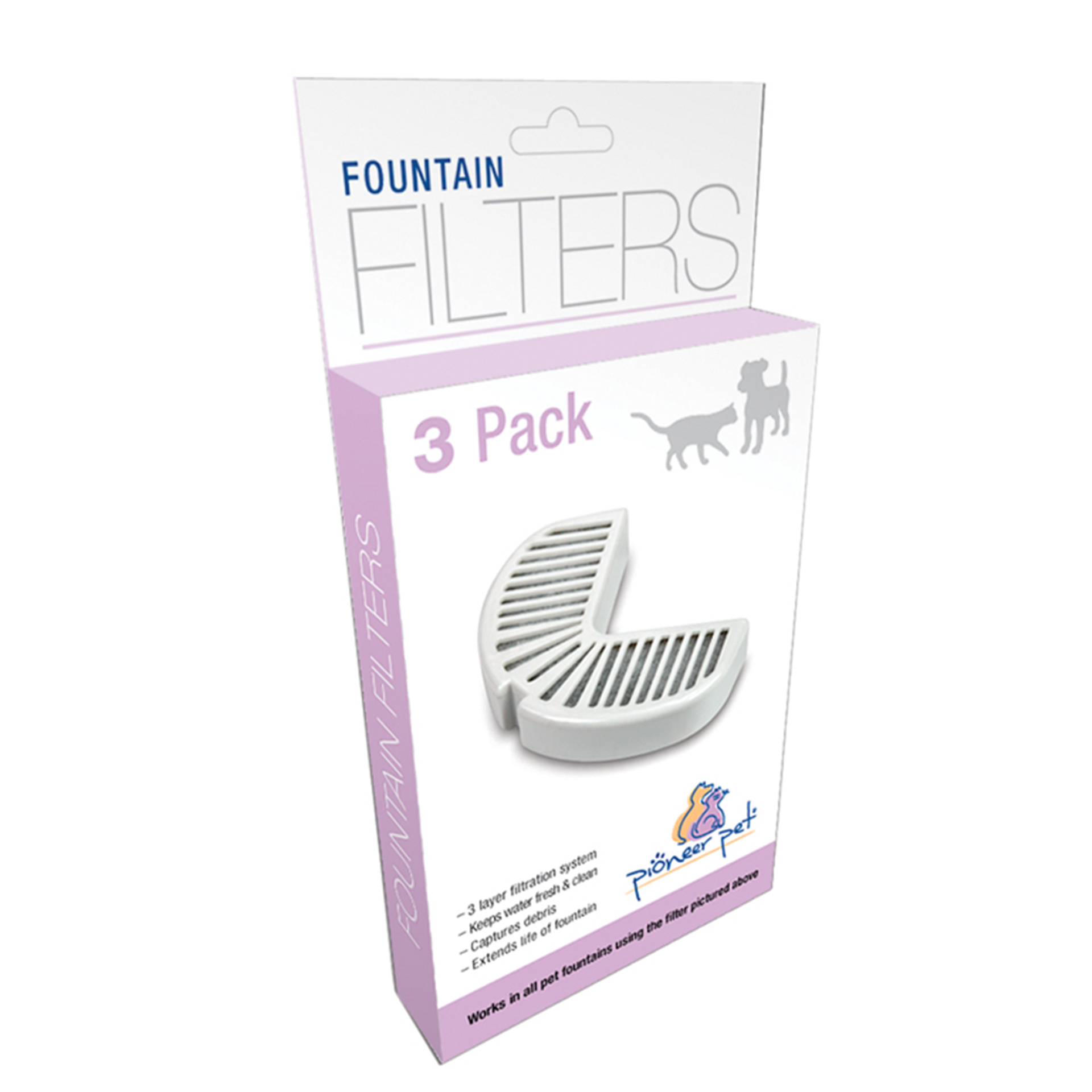 Pioneer Pet Zubehör für Trinkbrunnen / Filter im Plastikmantel (3er Pack)