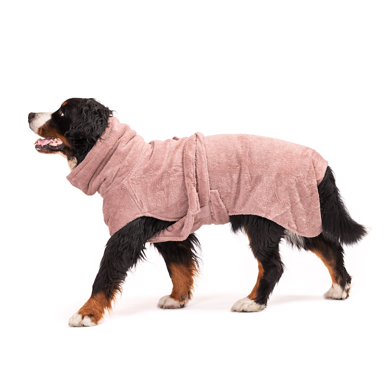 Lill's Hundebademantel aus Bio-Baumwolle Pink Berry