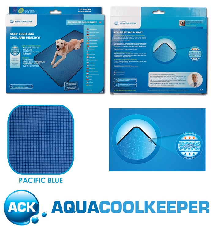 Aqua Coolkeeper Cooling Pet Pad/Blanket Pacific Blue