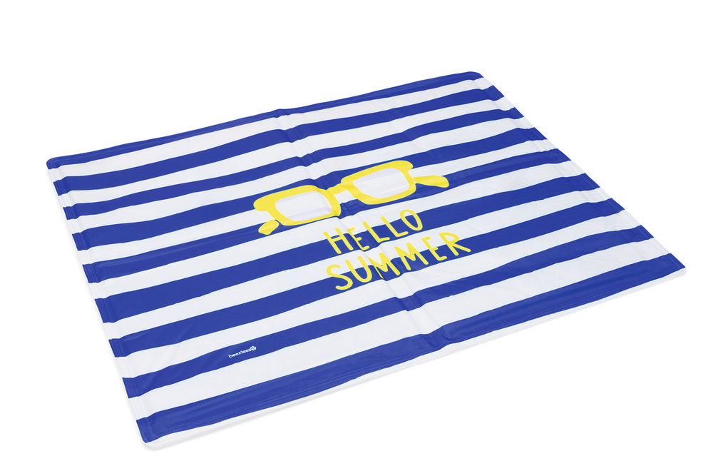 Beeztees Kühlmatte Hello Summer blau/weiß 100x60cm