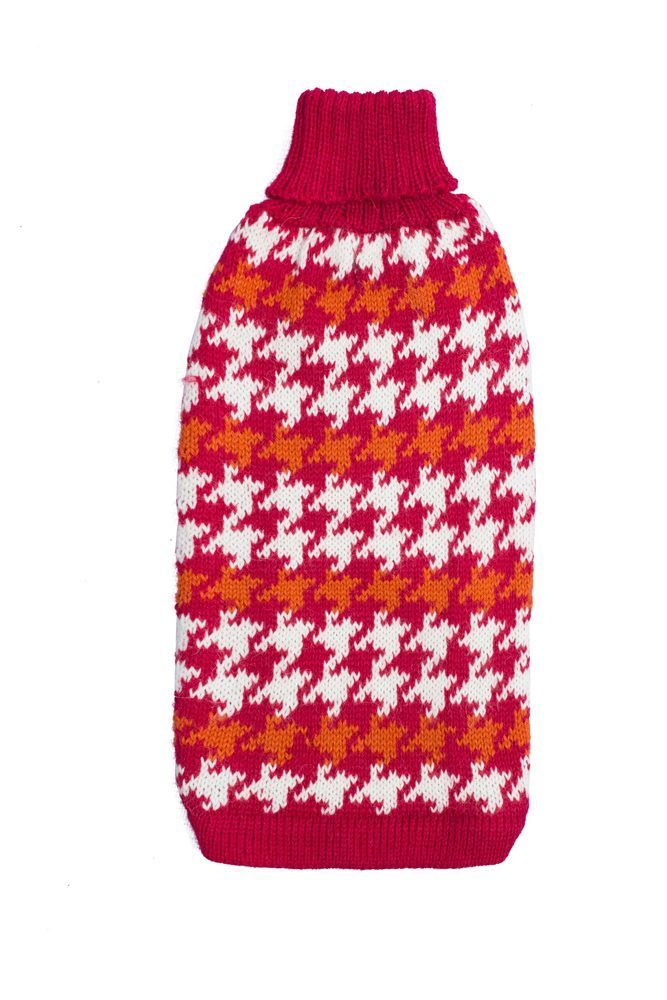 Alqo Wasi Hunde-Pullover Pied de Poule Fuchsia - XS