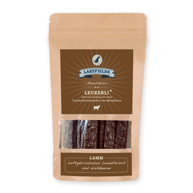 Lakefields Trockenfleischstreifen Weidelamm 150g