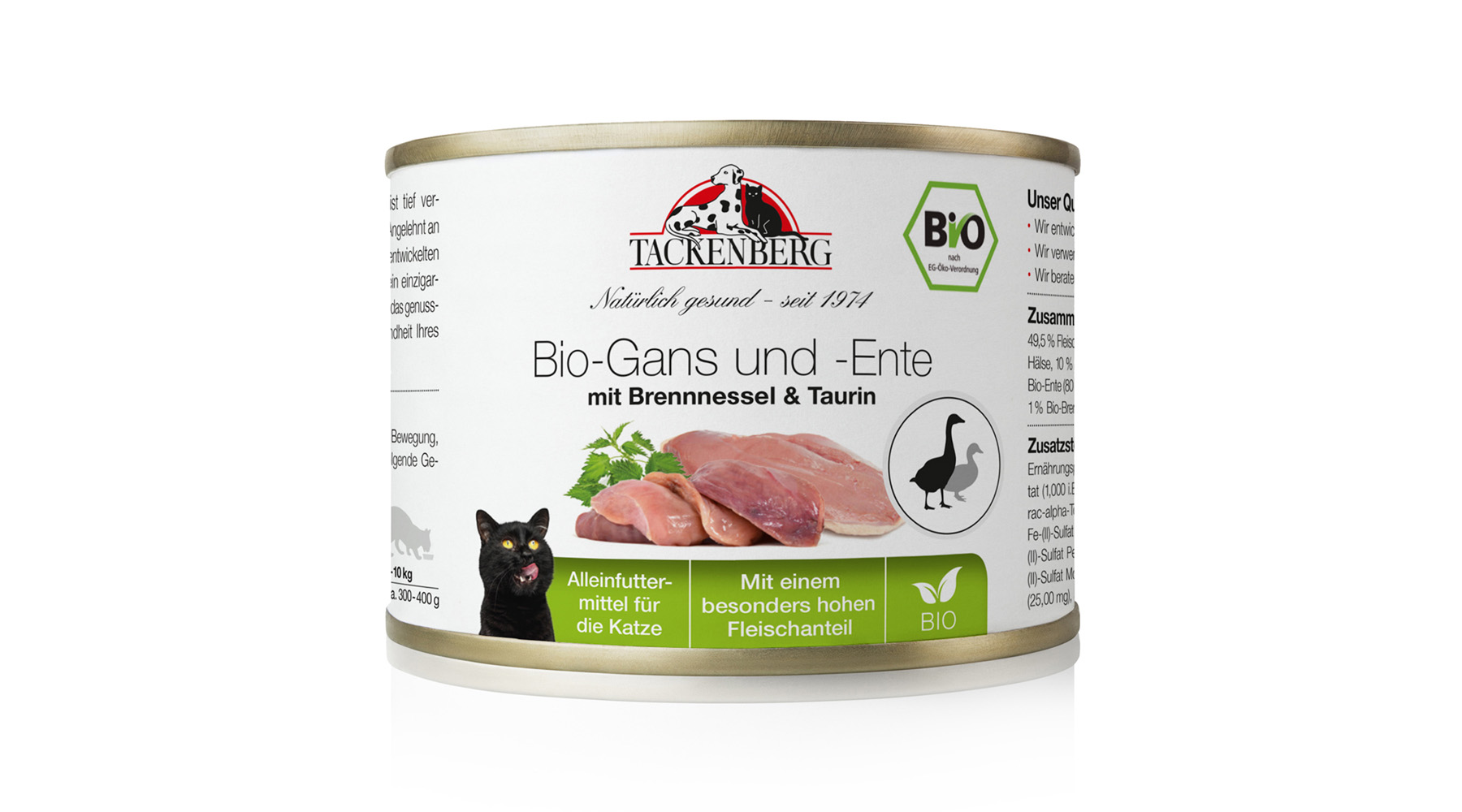 Tackenberg Katze BIO Nassfutter Menü