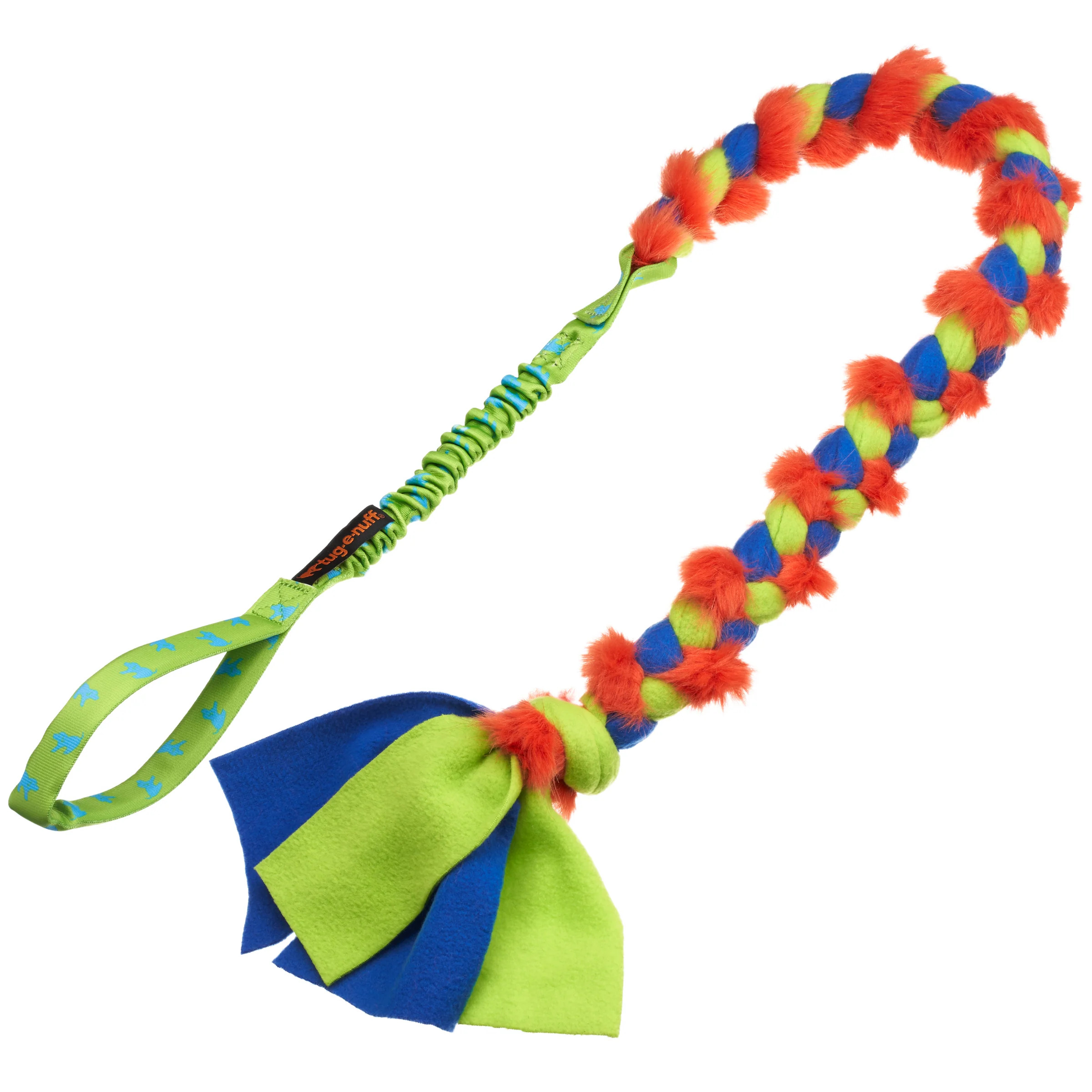 Tug-E-Nuff Big Twizzler Dog Toy - Green Pattern Bungee Tug Toy For Medium To Large Breeds