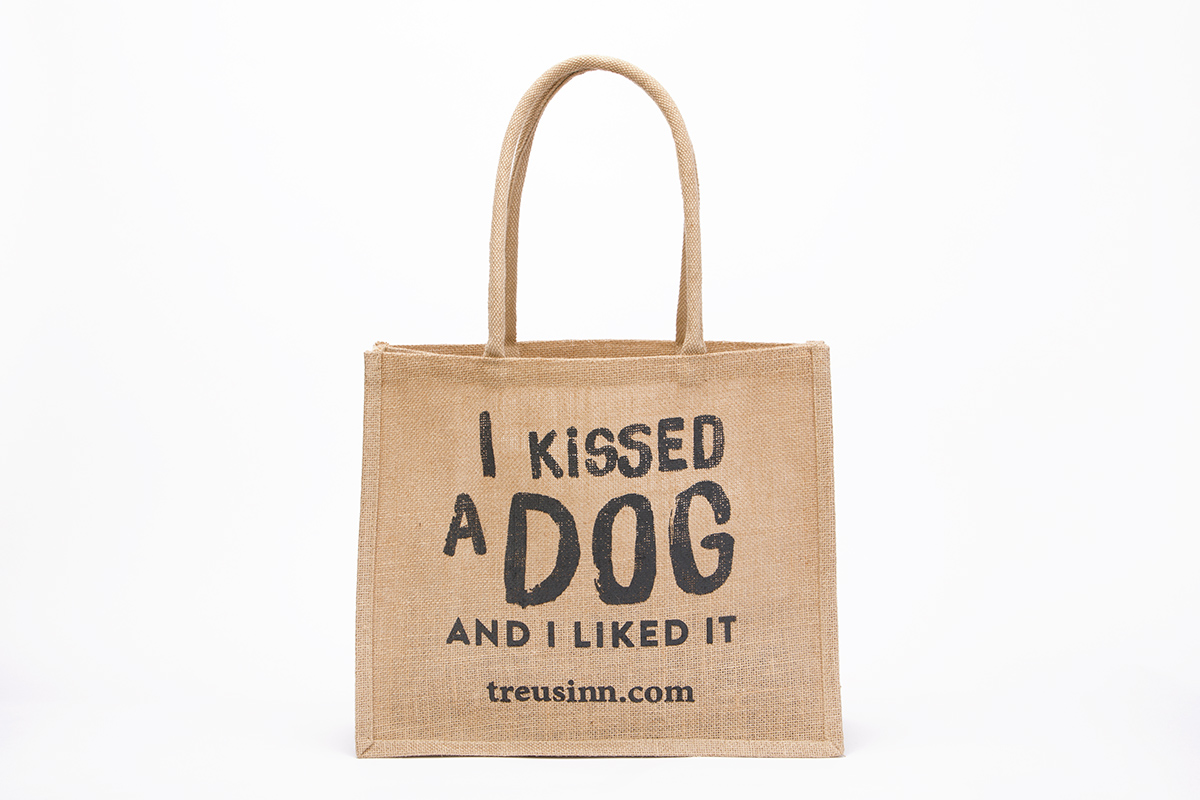 Treusinn Shopper JUTE - Kiss schwarz