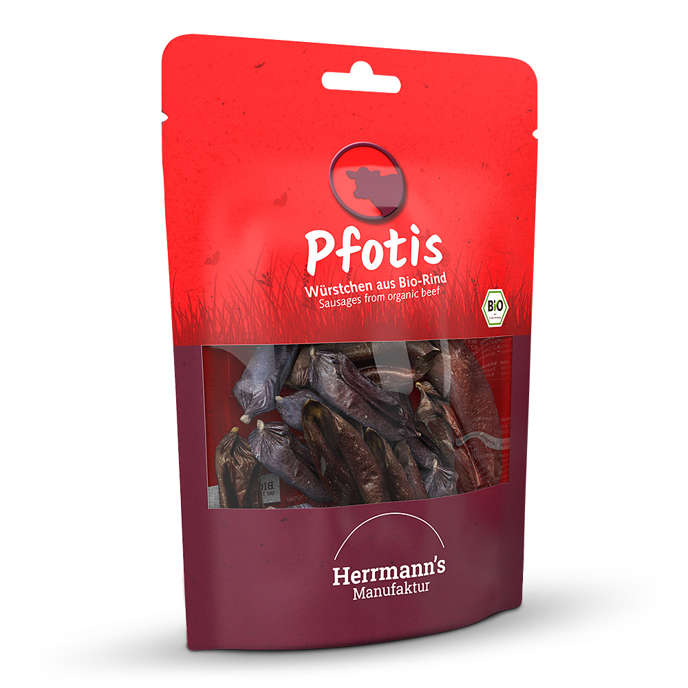 Herrmann's Pfotis Würstchen aus Bio-Rind 80g