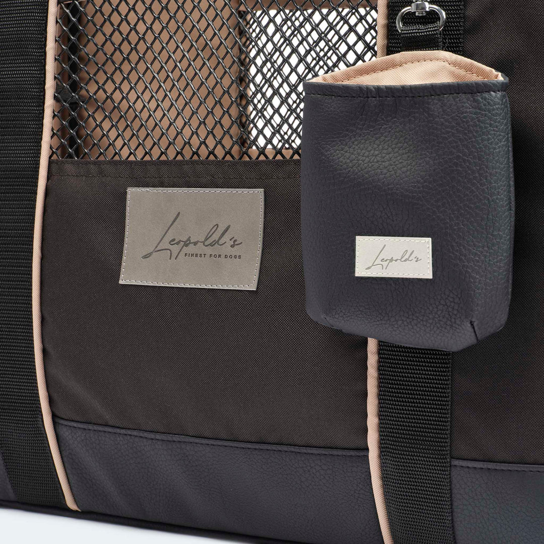 Leopold's Finest Flugtasche für Dackel und kleine Hunde mit orthopädischer Matratze schwarz