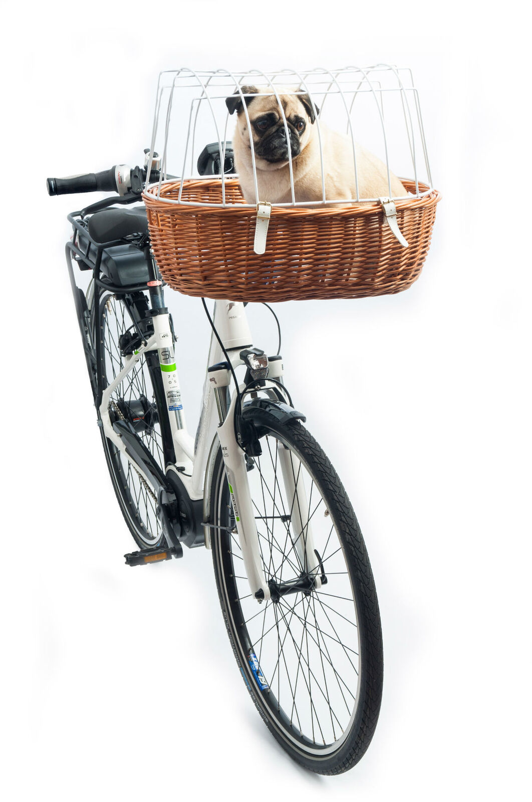 Aumüller Fahrradkorb Steuerkopfmontage E-Bike fähig 52x38x18/40cm gesottene Weide