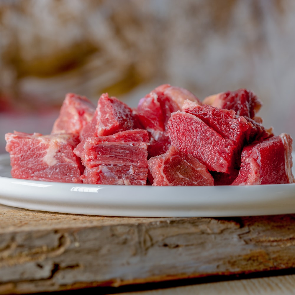 Barfgold Rindermuskelfleisch, durchwachsen gefroren, gewürfelt 1000g