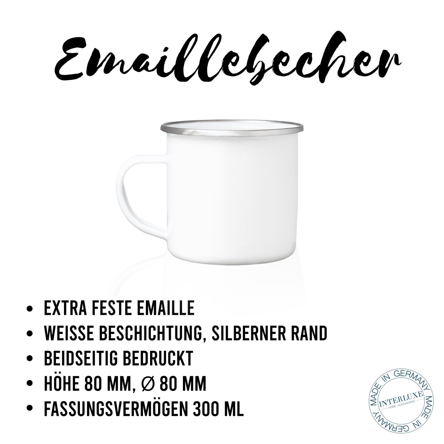 Interluxe Emaille Becher 300ml "Pfote"