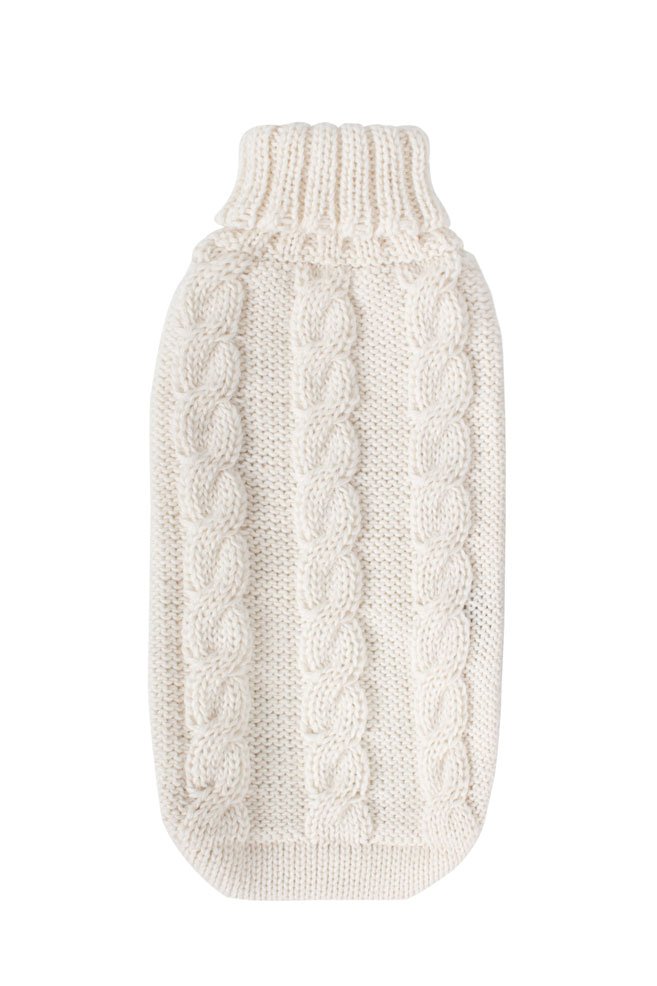 Alqo Wasi Hunde-Pullover Suasi Knit White L