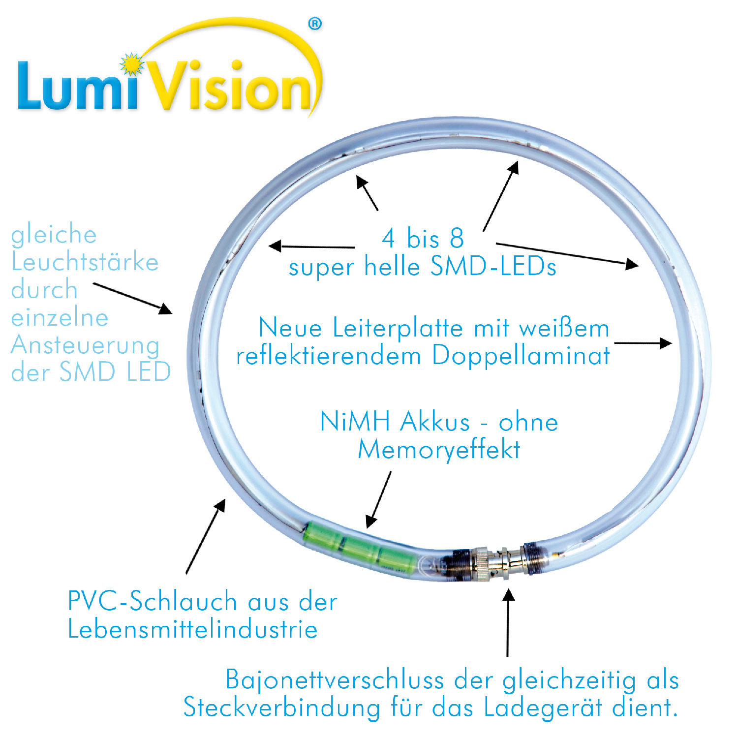 LumiVision Leuchthalsband pink