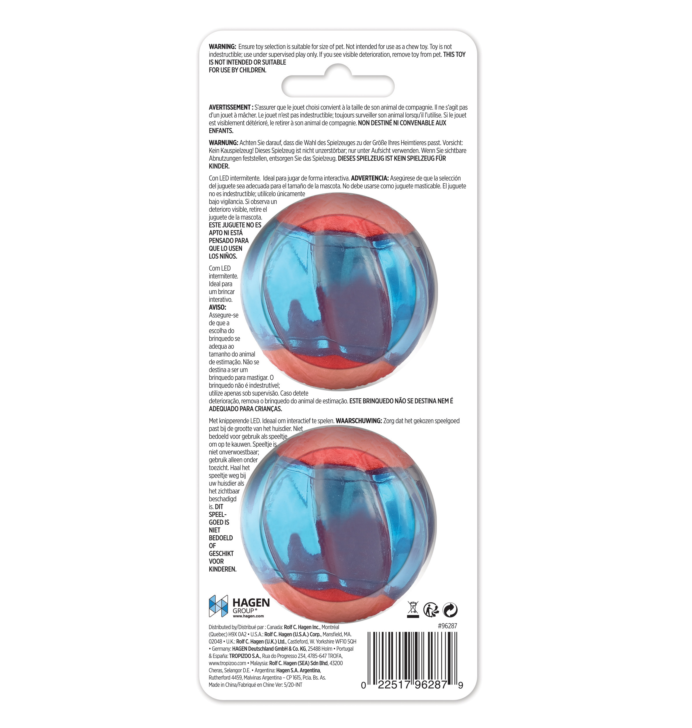 Hagen ZEUS DUO Ball mit LED 2er-Pack