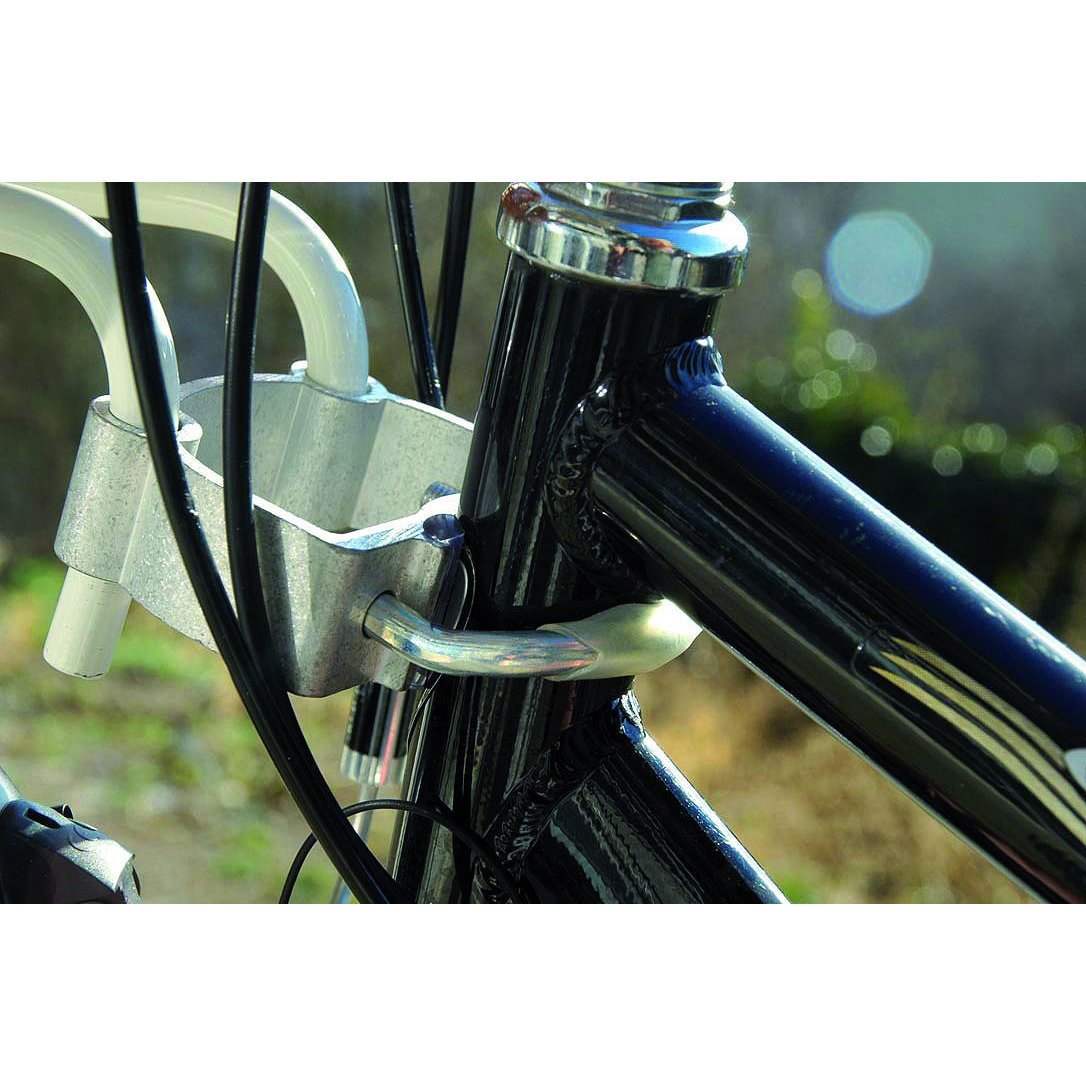 Aumüller E-Bike fähiger Fahrradkorb Maxi mit Steuerkopfmontagesystem 167; weiße Hochglanzlackierung 70x46x18/40cm