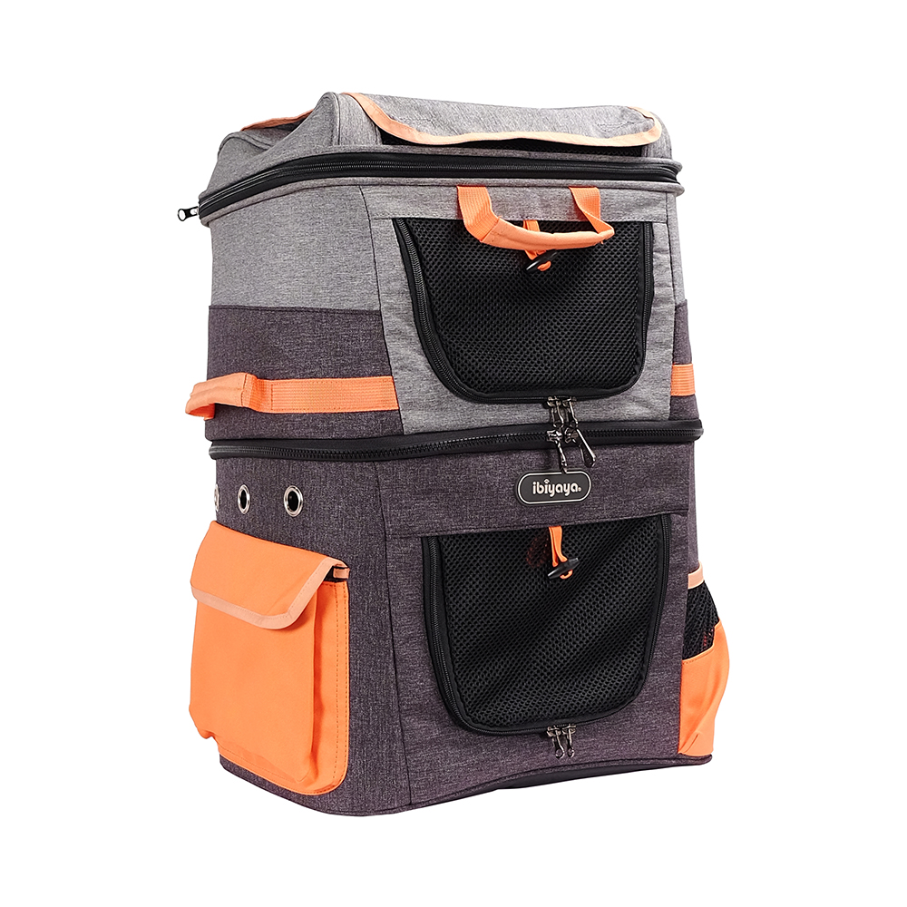 Ibiyaya® Hunderucksack Two Tier Backpack orange