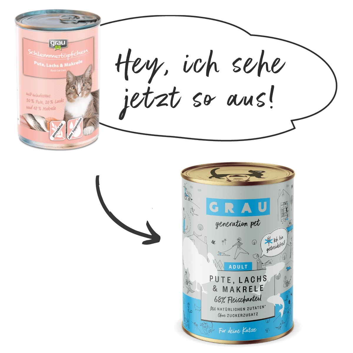 Grau Katzenfutter Adult