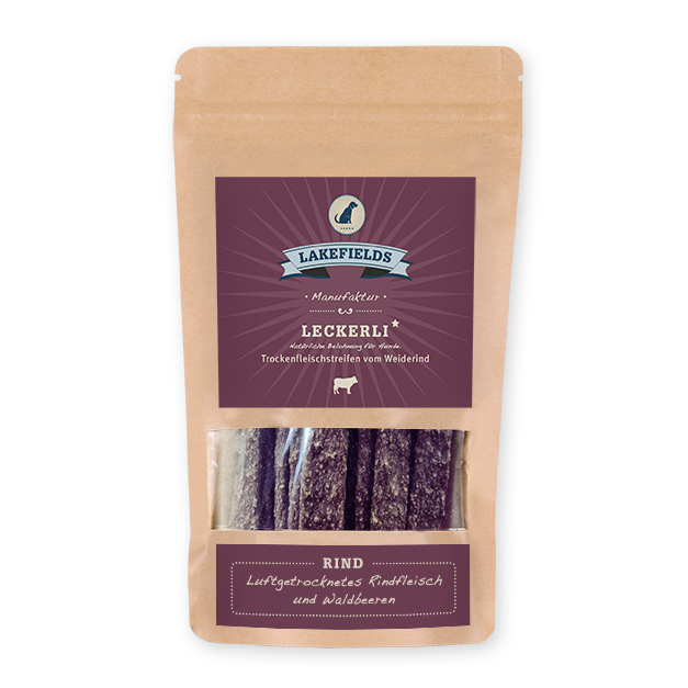 Lakefields Trockenfleischstreifen Weiderind 150g