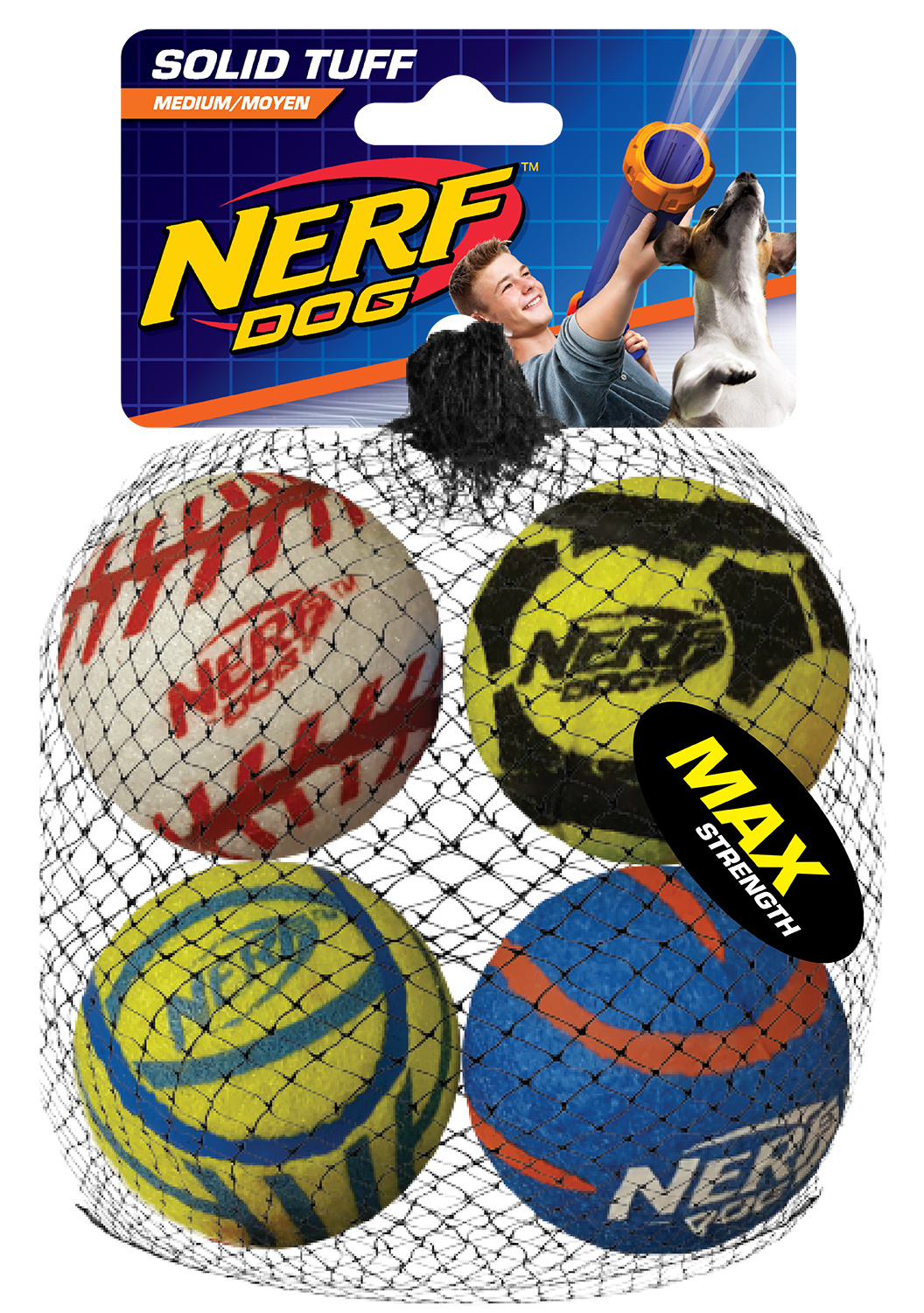 Hagen NERF Tennisbälle, maxi-stark, 6,4cm, 4er