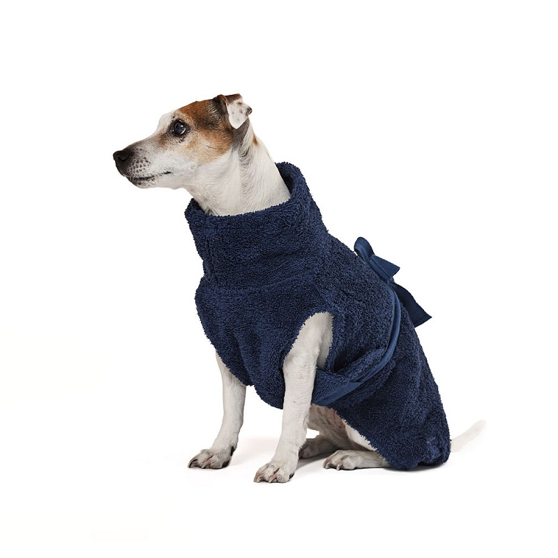 Lill's Hundebademantel aus Bio-Baumwolle Night Blue