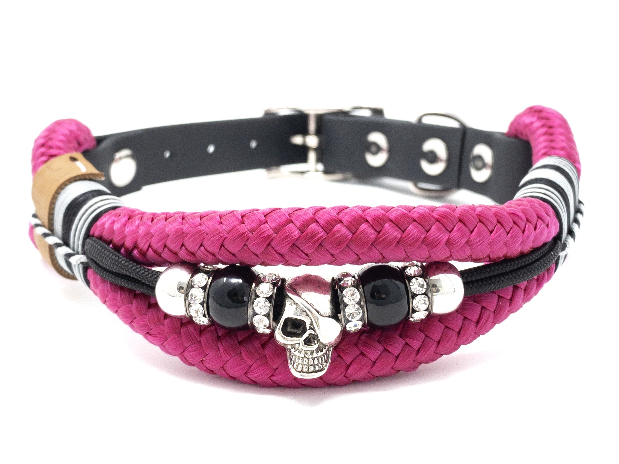 Large Hals 45 cm-66 cm verstellbare Halsbänder für Hunde Brand Umi Made Well Hundehalsband florales Design in Pink