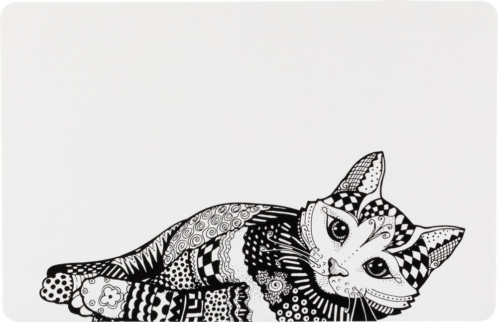 Trixie Napfunterlage Katze 44×28cm, weiß/schwarz