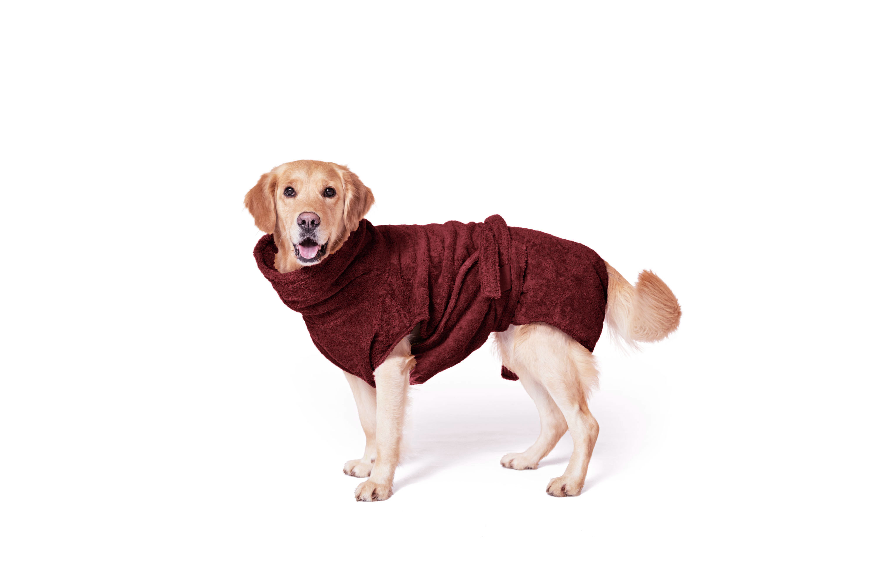 Lill's Hundebademantel aus Bio-Baumwolle Cranberry (Limited Edition)