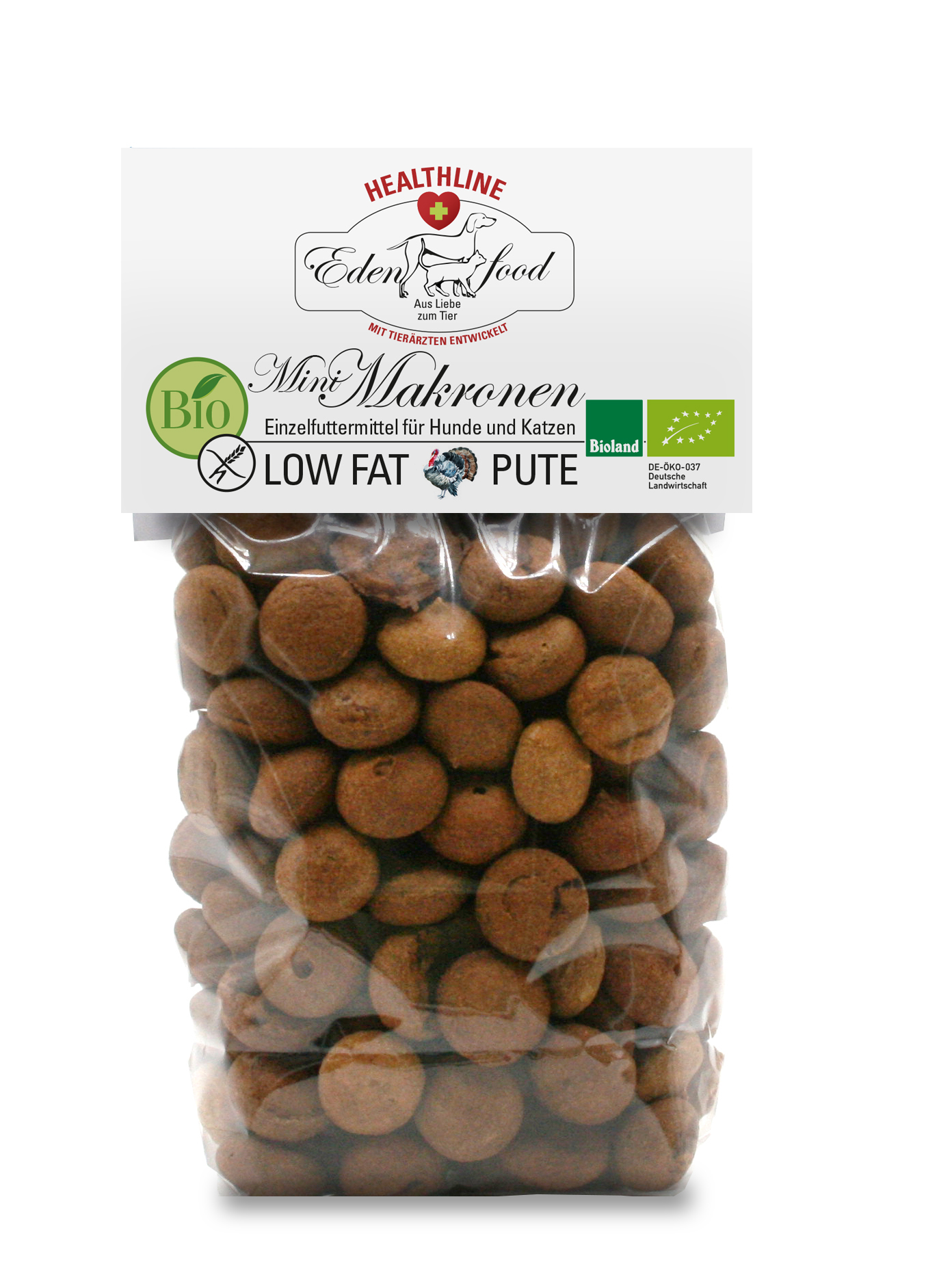 Edenfood Healthline Leckerli Low Fat Bio-Pute Mini Makronen 100g