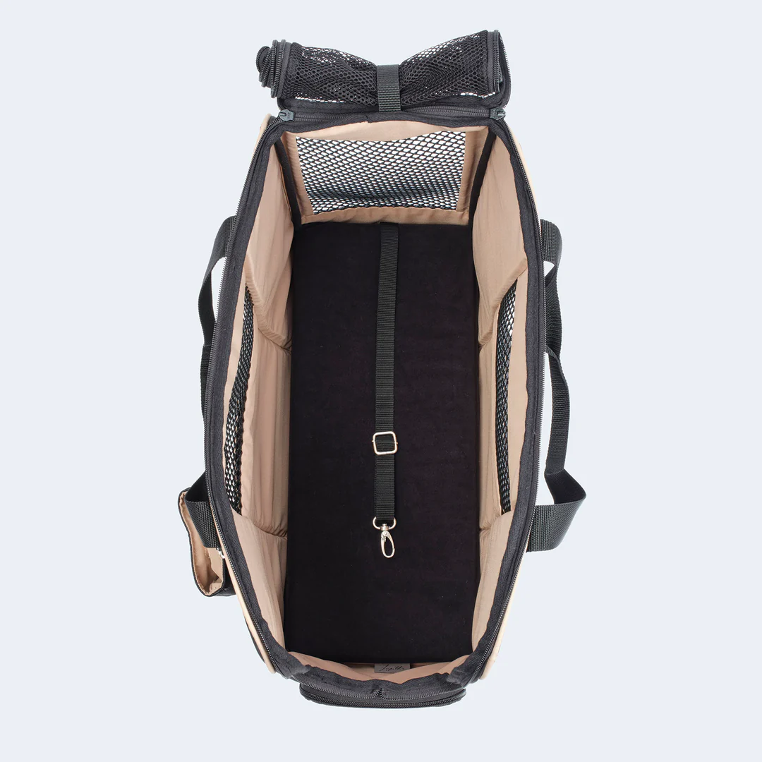 Leopold's Finest Flugtasche für Dackel und kleine Hunde mit orthopädischer Matratze schwarz
