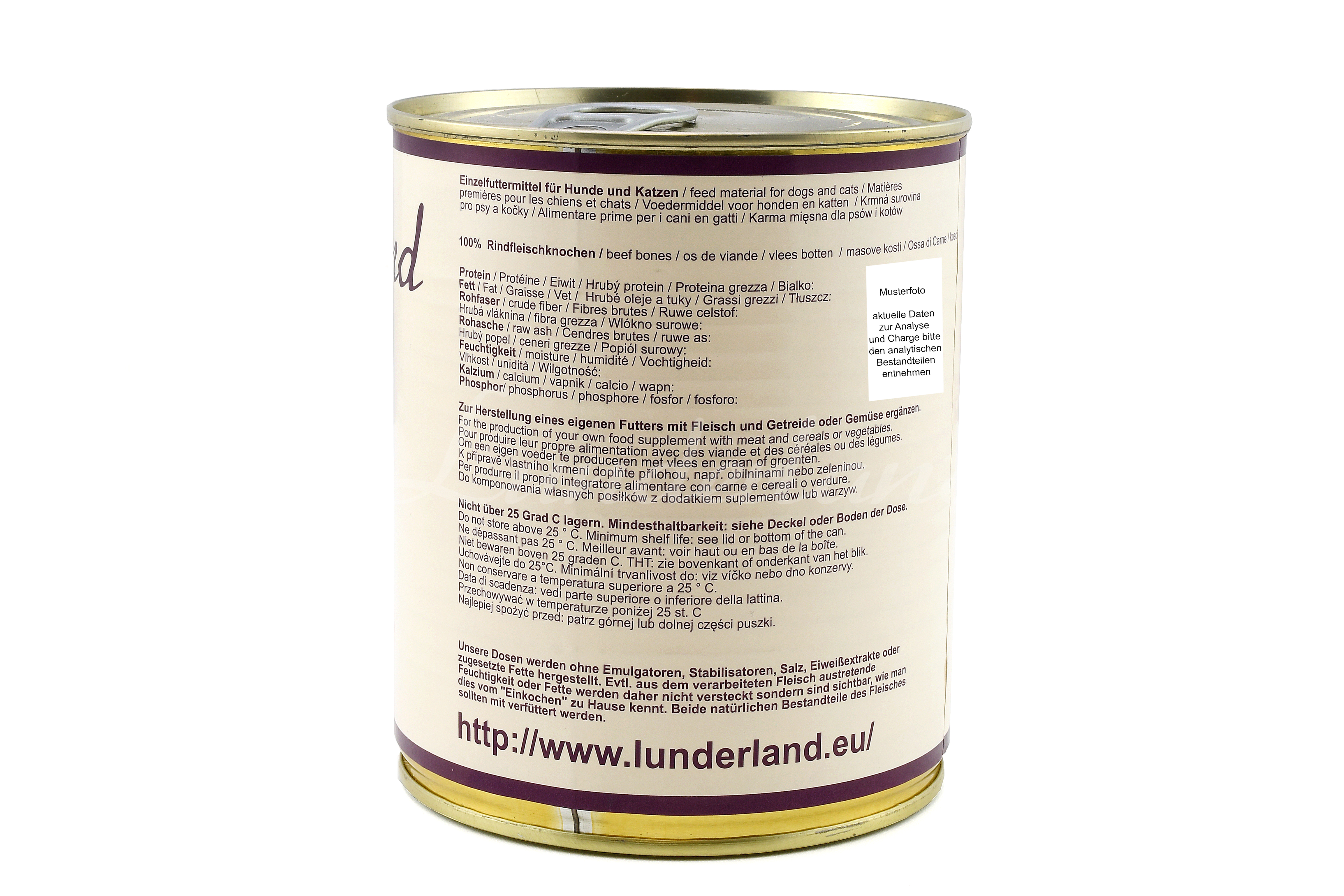 Lunderland Fleischdose Fleischknochen vom Rind, gewolft