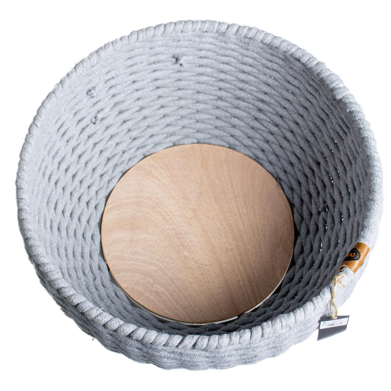 Duvoplus Oyster Basket Round In Cotton Rope 45x45x23cm Grey