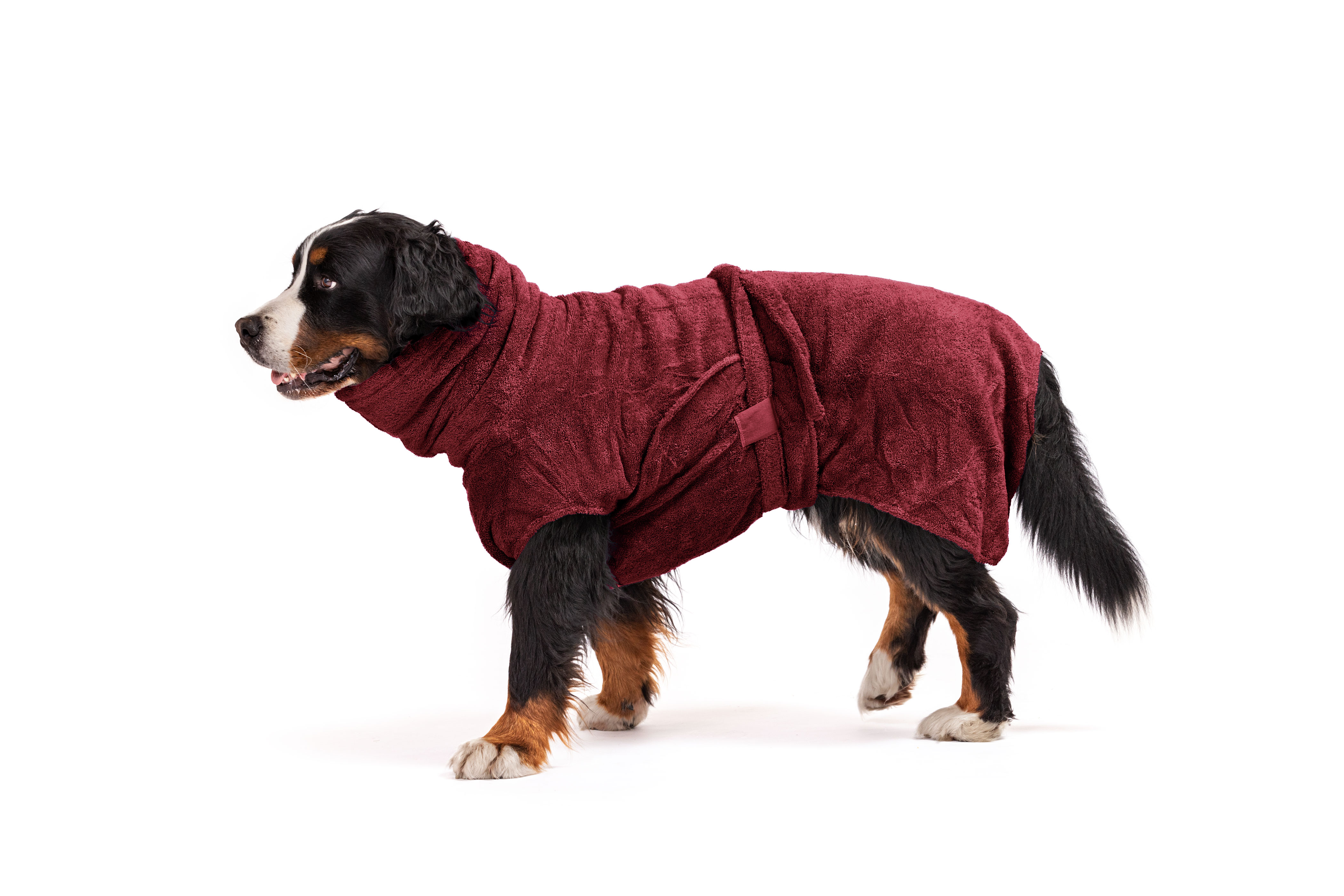 Lill's Hundebademantel aus Bio-Baumwolle Cranberry (Limited Edition)