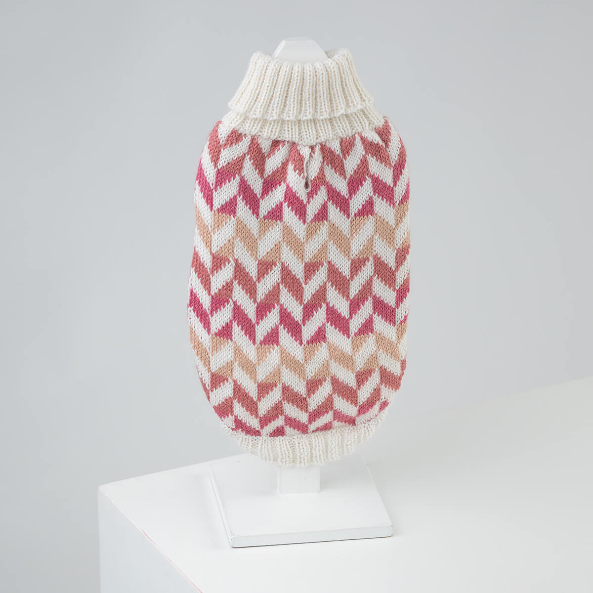 Alqo Wasi Hunde-Pullover Herringbone Pink