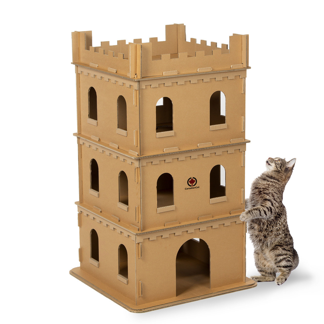 CanadianCat Katzenburg XL aus Wellpappe für Katzen - das Spielhaus