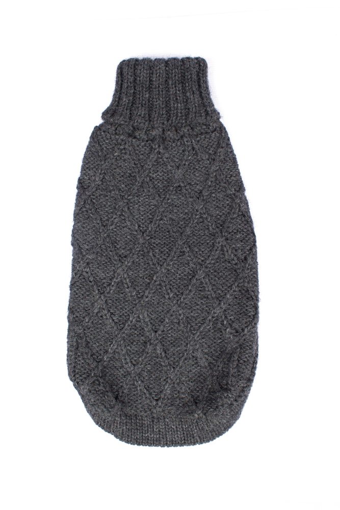 Alqo Wasi Hunde-Pullover Diamond Cable knit - Charcoal