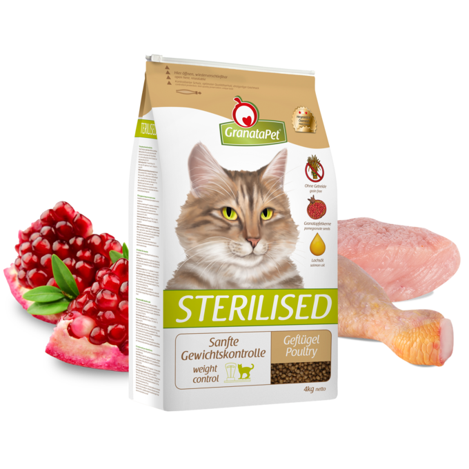 GranataPet Katze Trockenfutter Sterilised Geflügel